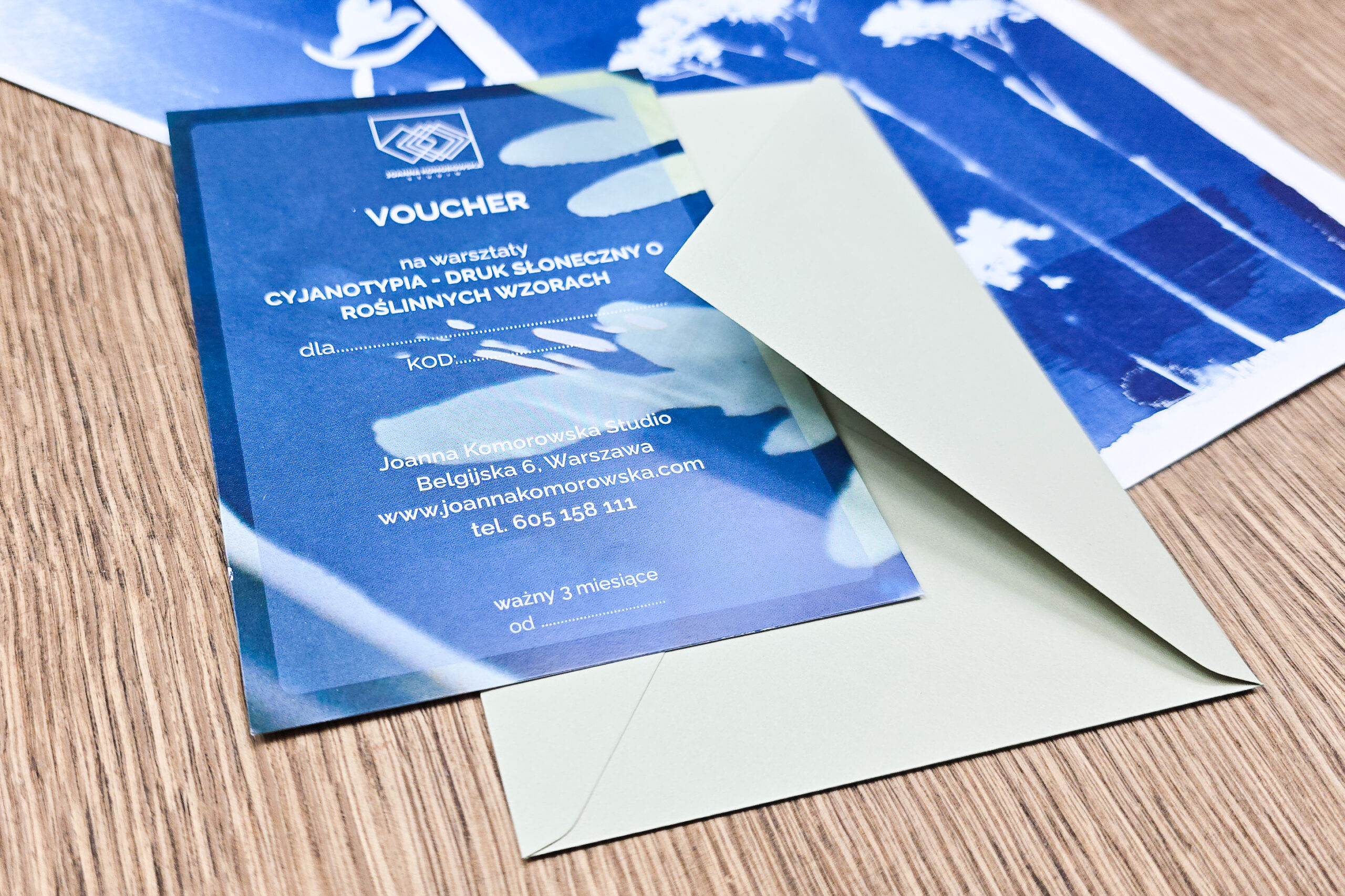 voucher prezentowy na warsztaty cyjanotypii